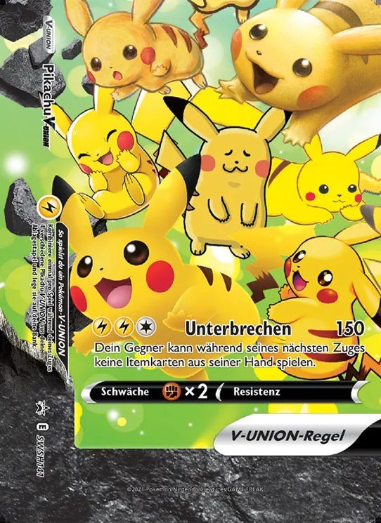 Pokémon – Sammelkarten-Lot »Elektro«, 4 Karten (mit Pikachu V-UNION) – Produktabbildung