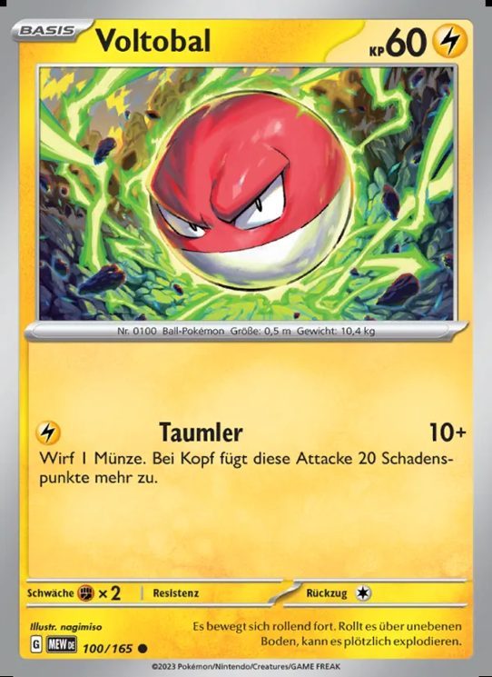 Pokémon – Sammelkarten-Lot »Elektro«, 4 Karten (mit Voltobal) – Ansicht 4